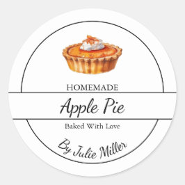 Eenvoudig zelfgemaakt taartetiket ronde sticker