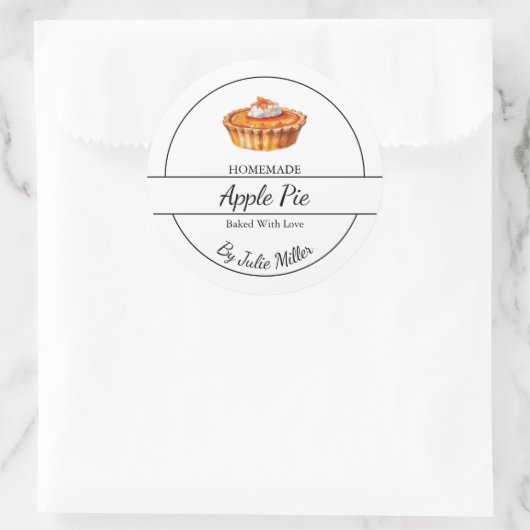 Eenvoudig zelfgemaakt taartetiket ronde sticker (Tas)