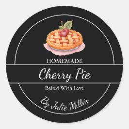 Eenvoudig zelfgemaakt taartetiket ronde sticker