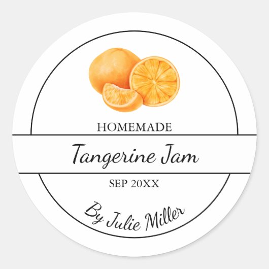 Eenvoudig zelfgemaakt Tangerine Jam Label (Voorkant)
