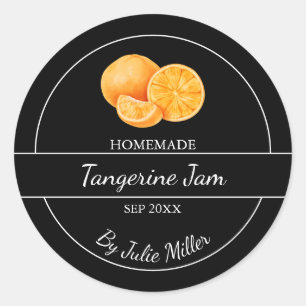 Eenvoudig zelfgemaakt Tangerine Jam Label   Zwart