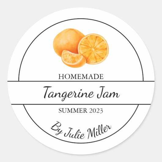 Eenvoudig Zelfgemaakt Tangerine Sinaasappel Jam La Ronde Sticker (Voorkant)