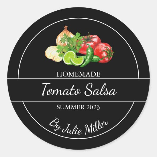 Eenvoudig Zelfgemaakt Tomaat Salsa Label (Voorkant)