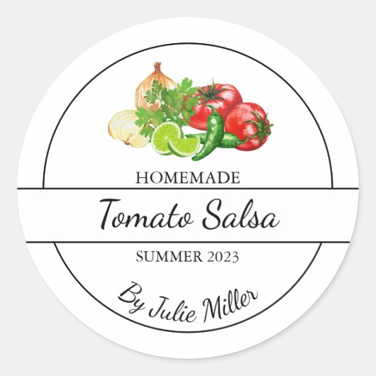 Eenvoudig Zelfgemaakt Tomaat Salsa Label (Voorkant)