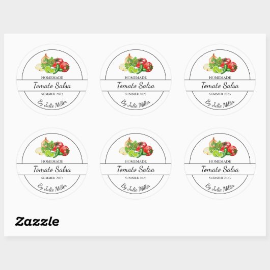 Eenvoudig Zelfgemaakt Tomaat Salsa Label (Vel)