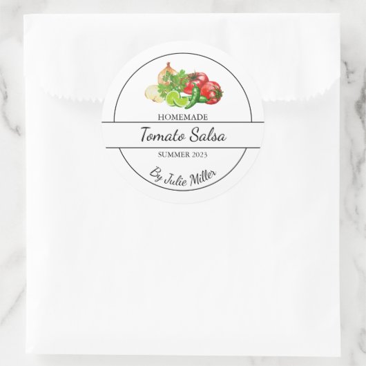 Eenvoudig Zelfgemaakt Tomaat Salsa Label (Tas)