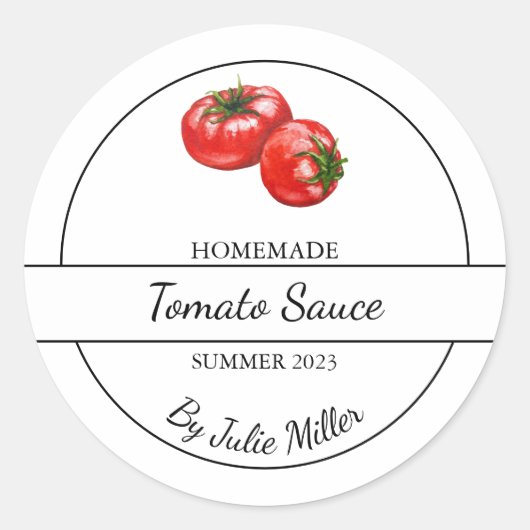 Eenvoudig Zelfgemaakt Tomatensaus Label (Voorkant)