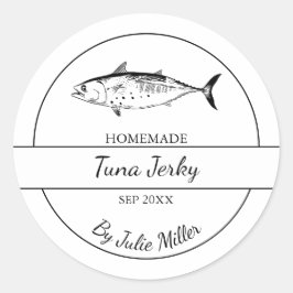 Eenvoudig Zelfgemaakt Tuna Jerky Label
