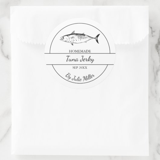 Eenvoudig Zelfgemaakt Tuna Jerky Label (Tas)