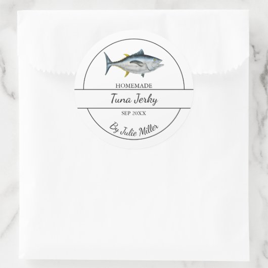 Eenvoudig Zelfgemaakt Tuna Jerky Label (Tas)