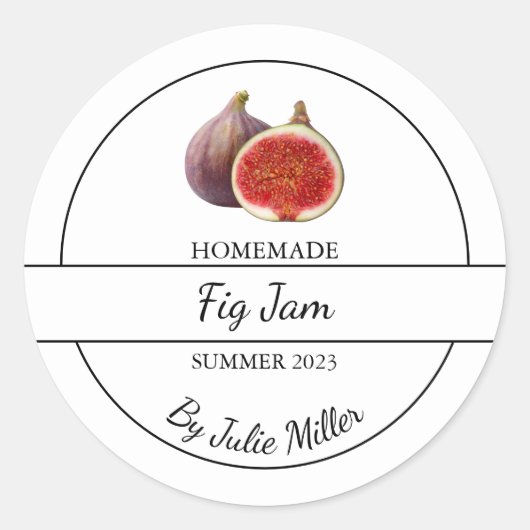 Eenvoudig zelfgemaakt vijgenjam label (Voorkant)