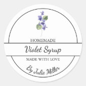 Eenvoudig zelfgemaakt Violet Syrup Label (Voorkant)