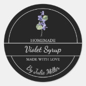Eenvoudig zelfgemaakt Violet Syrup Label (Voorkant)