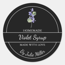 Eenvoudig zelfgemaakt Violet Syrup Label