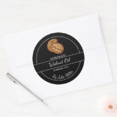 Eenvoudig zelfgemaakt walnotenolielabel | Zwart Ronde Sticker (Envelop)