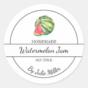 Eenvoudig Zelfgemaakt Watermeloen Jam Label