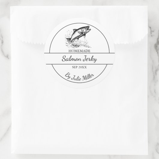 Eenvoudig Zelfgemaakt Zalm Jerky Label (Tas)