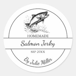 Eenvoudig Zelfgemaakt Zalm Jerky Label