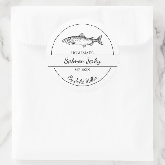 Eenvoudig Zelfgemaakt Zalm Jerky Label (Tas)