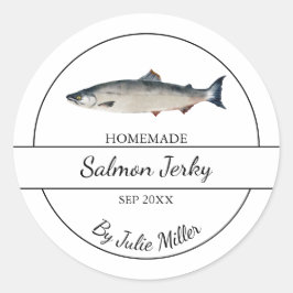 Eenvoudig Zelfgemaakt Zalm Jerky Label