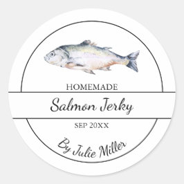 Eenvoudig Zelfgemaakt Zalm Jerky Label