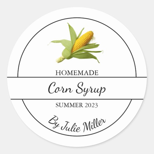 Eenvoudig zelfgemaakte Corn Syrup Label (Voorkant)