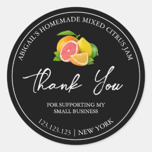 Eenvoudig Zelfgemaakte Gemengde Citrusjam Bedankla Ronde Sticker
