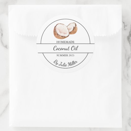 Eenvoudig zelfgemaakte kokosolie label (Tas)