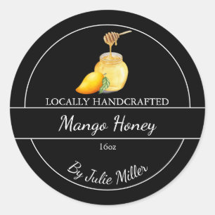 Eenvoudig zelfgemaakte mango-geïnfuseerde honingla ronde sticker