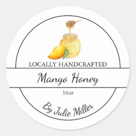 Eenvoudig zelfgemaakte mango-geïnfuseerde honingla ronde sticker