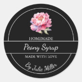 Eenvoudig zelfgemaakte pioenroos siroop label (Voorkant)