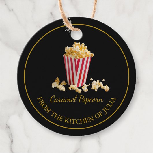 Eenvoudig Zelfgemaakte Popcorn Hang Label l Wit (Voorkant)