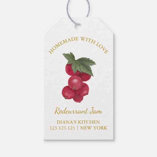Eenvoudig Zelfgemaakte Redcurrant Jam Hang Label l Cadeaulabel (Voorkant)
