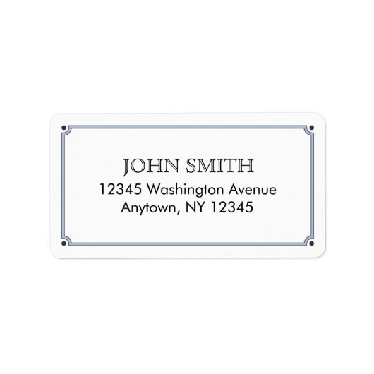 Eenvoudig zendlabel met blauwe rand etiket (Voorkant)