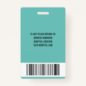 Eenvoudig ziekenhuisnummer badge (Achterkant)