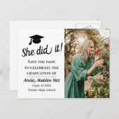 Eenvoudig | Zij heeft de datum waarop de foto is A Briefkaart (Voorkant / Achterkant)