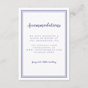Eenvoudig zijdehuwelijk voor periwinkle informatiekaartje