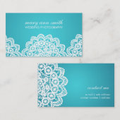 Eenvoudig zijdenweduwenfotografie blauw visitekaartje (Voorkant / Achterkant)