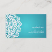 Eenvoudig zijdenweduwenfotografie blauw visitekaartje (Achterkant)