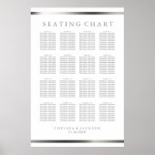 Eenvoudig Zilver en Wit - 16 Tafel Zitschaart Poster (Voorkant)