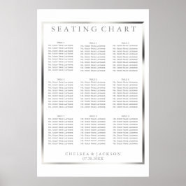 Eenvoudig Zilver en Wit - 9 Zitkaart Poster