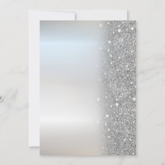 Eenvoudig Zilver Glitter Zilver Zoet 16 Kaart (Achterkant)