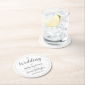 Eenvoudig zilver grijs en wit ontwerp ronde kartonnen onderzetter (Insitu)