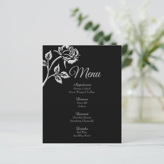 Eenvoudig zilver Roos (Staand voorkant)