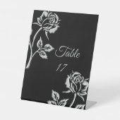 Eenvoudig zilver Roos Reclamebord Met Voetstuk (Voorkant)