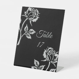 Eenvoudig zilver Roos Reclamebord Met Voetstuk