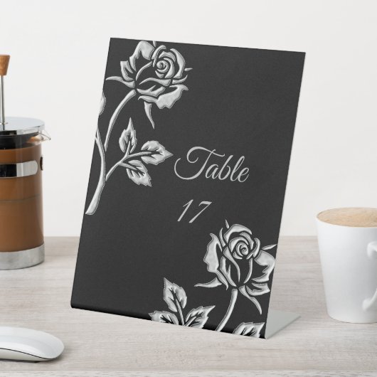 Eenvoudig zilver Roos Reclamebord Met Voetstuk (Insitu)