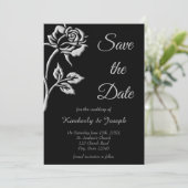 Eenvoudig zilver Roos Save The Date (Staand voorkant)