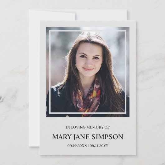 Eenvoudig Zilver Ter liefdevolle herinnering Rouwf (Voorkant)