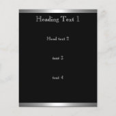 Eenvoudig Zilver Zwart Wit Monogram 4D Flyer (Achterkant)